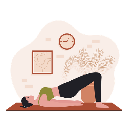 Woman at home are exercising  Illustration