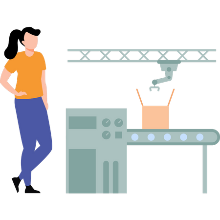 Woman at manufacturing unit  Illustration
