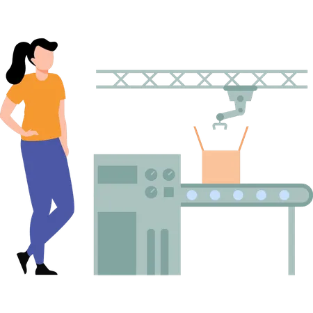 Woman at manufacturing unit  Illustration