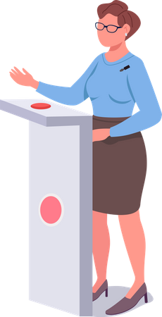 Woman at quiz show  Illustration