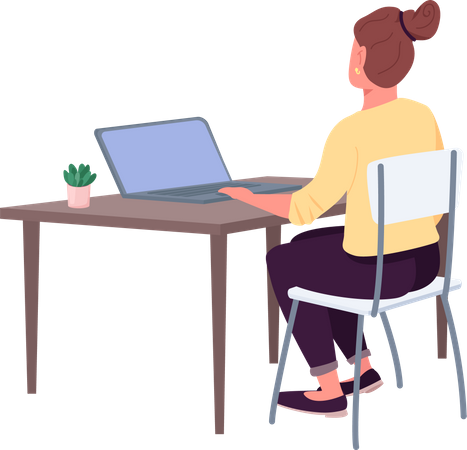 Woman at workplace Illustration