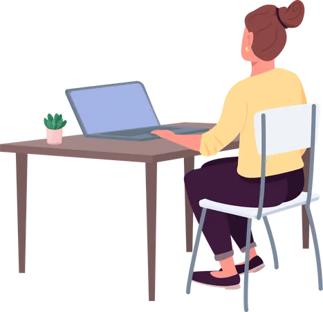 Woman at workplace  Illustration