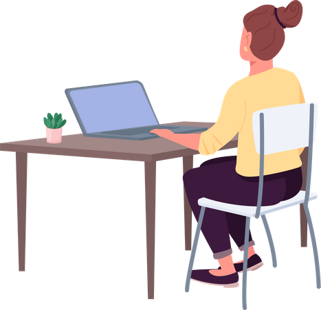 Woman at workplace  Illustration