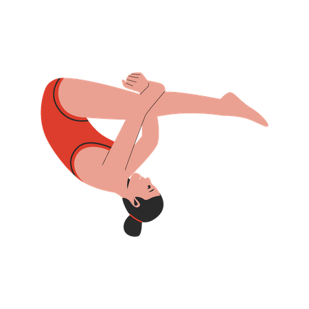 Woman athlete diving  Illustration