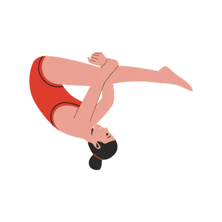 Woman athlete diving  Illustration