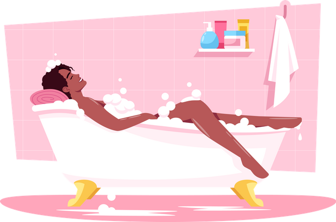 Woman bathing  Illustration