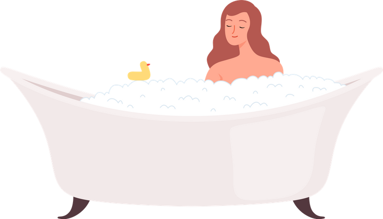 Woman bathing  Illustration