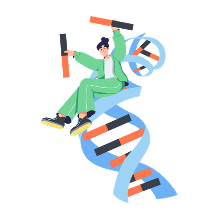 Woman Becomes Genetic Doctor  Illustration
