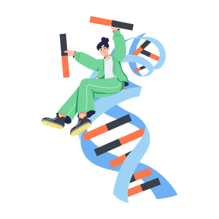 Woman Becomes Genetic Doctor  Illustration