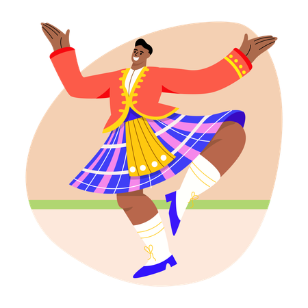 Woman becomes Regional dancer  Illustration