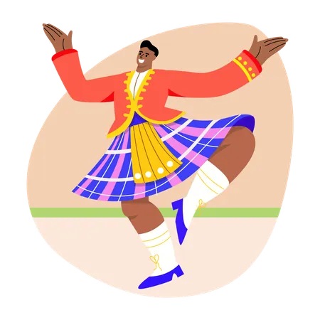 Woman becomes Regional dancer  Illustration