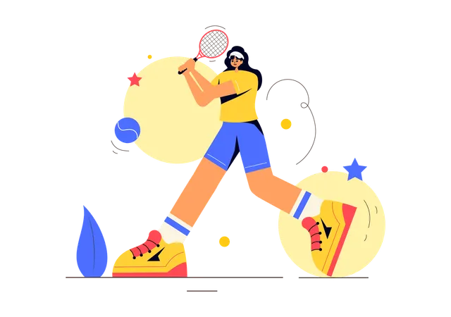 Woman becomes Table Tennis player  Illustration