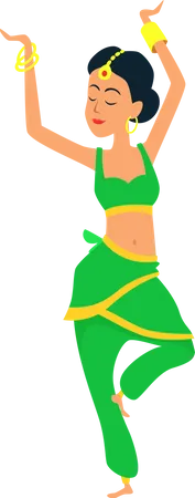 Woman bharatnatyam dancer  Illustration