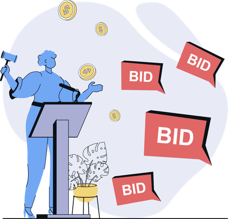 Woman bids home in event  Illustration