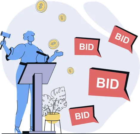 Woman bids home in event  Illustration