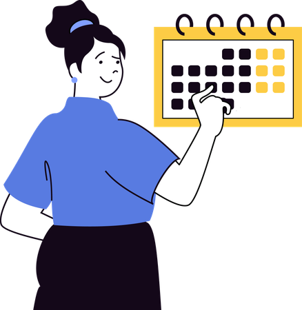 Woman Booking Beauty appointment  Illustration