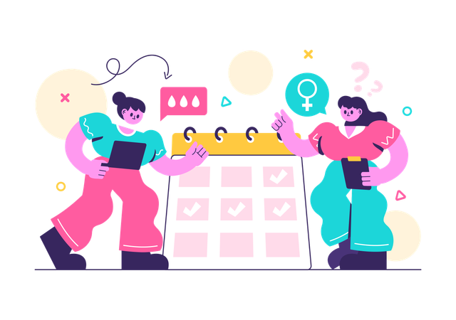 Woman booking Hormone Therapy appointment  Illustration