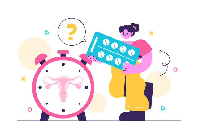 Woman booking Hormone Therapy appointment  Illustration