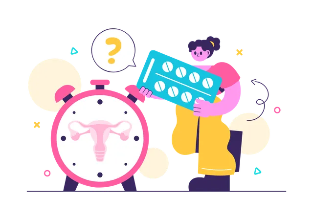 Woman booking Hormone Therapy appointment  Illustration