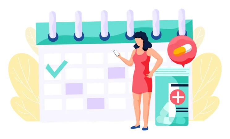 Woman booking Online doctor appointment  Illustration