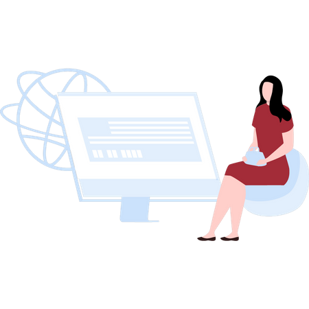 Woman booking ticket  Illustration