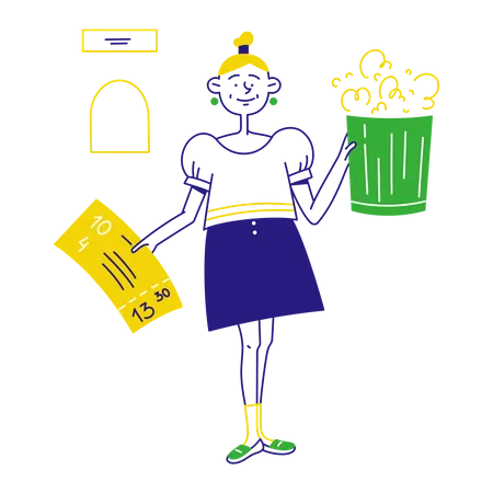 Woman bought movie tickets  Illustration