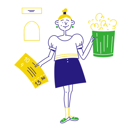 Woman bought movie tickets  Illustration