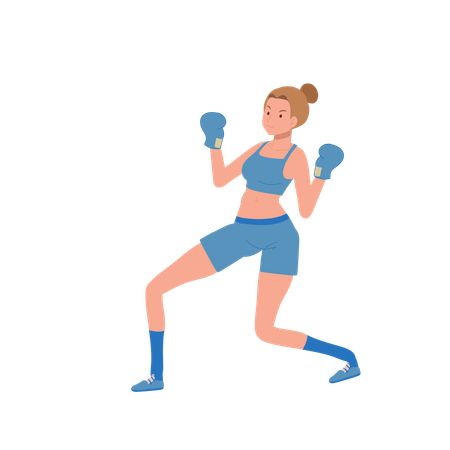 Woman Boxing  Illustration