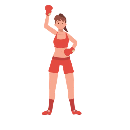 Woman Boxing with Confidence  Illustration