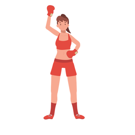 Woman Boxing with Confidence  Illustration