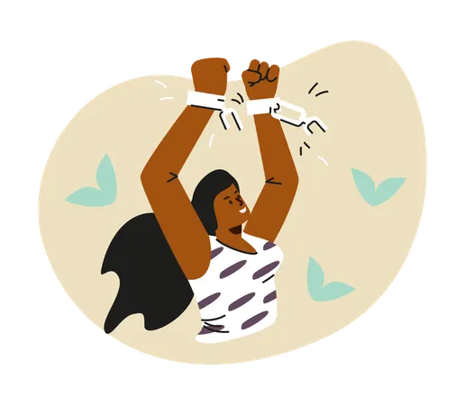 Woman breaking free  Illustration