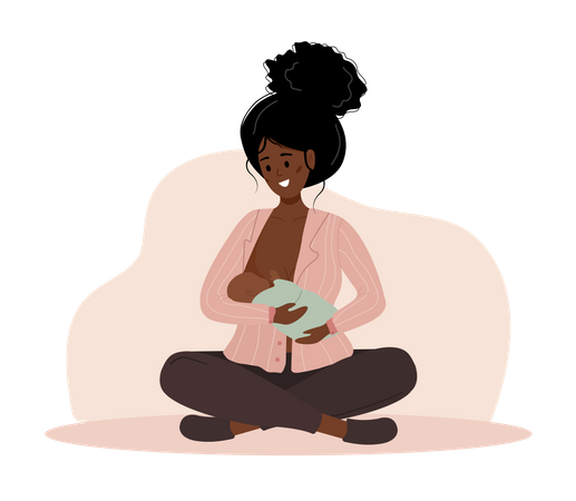 Woman Breastfeeding child Illustration