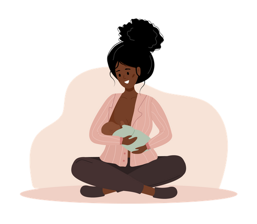 Woman Breastfeeding child  Illustration