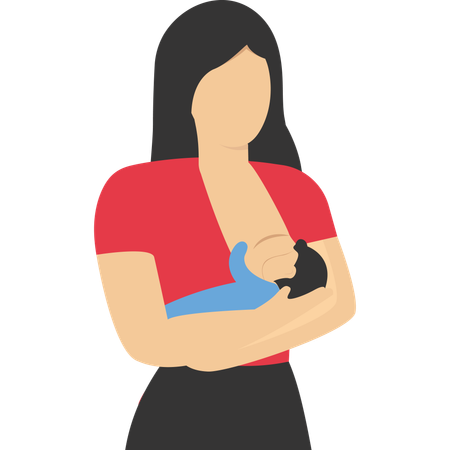 Woman breastfeeding her newborn baby  Illustration