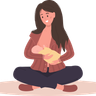 illustrations for breastfeeding little newborn
