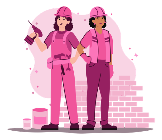 Woman builder  Illustration