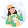 illustration for woman builder
