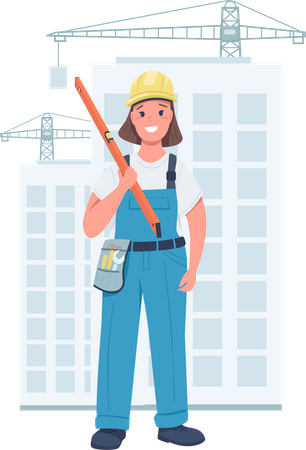 Woman builder  Illustration