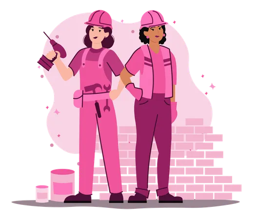 Woman builder  Illustration