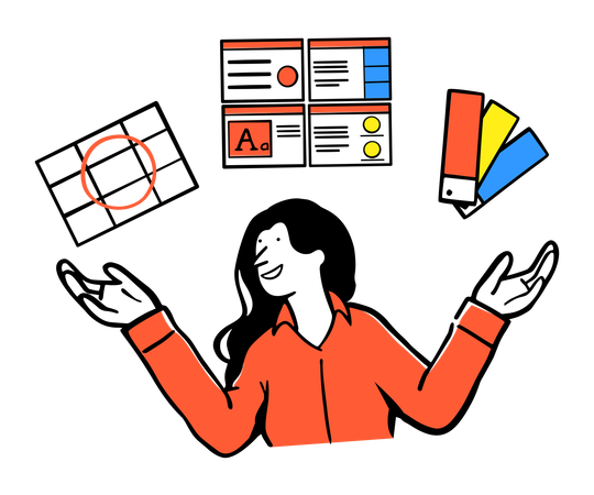 Woman Building Brand Identity  Illustration