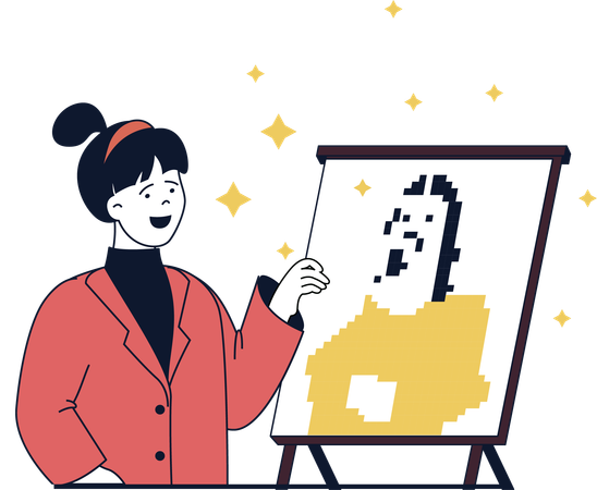 Woman Buy nft token  Illustration