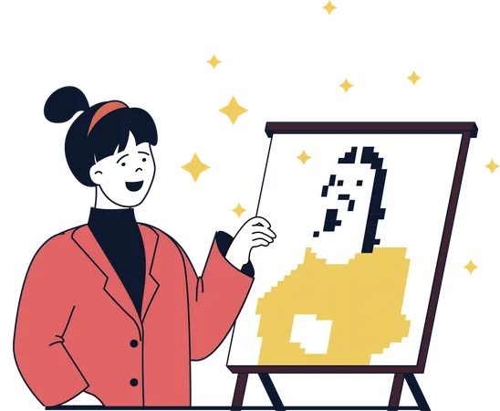 Woman Buy nft token  Illustration
