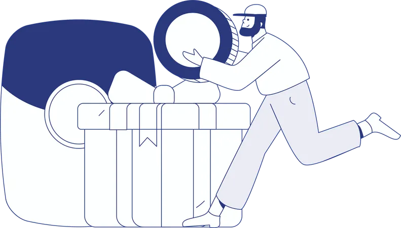 Woman buying clothes from online  Illustration