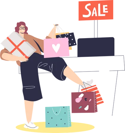 Woman buying clothes  Illustration