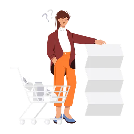 Woman buying clothes  Illustration