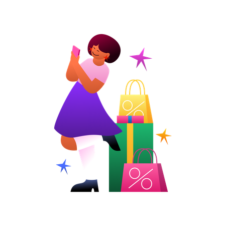 Woman Buying essentials  Illustration