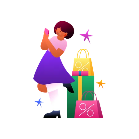 Woman Buying essentials  Illustration