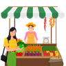 illustrations of street vendor