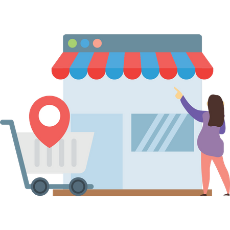 Woman buying from online store  Illustration