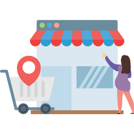 Woman buying from online store  Illustration